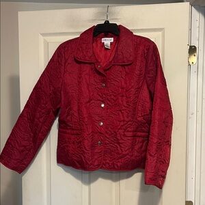 JG Hook Red Quilted Jacket Size Large